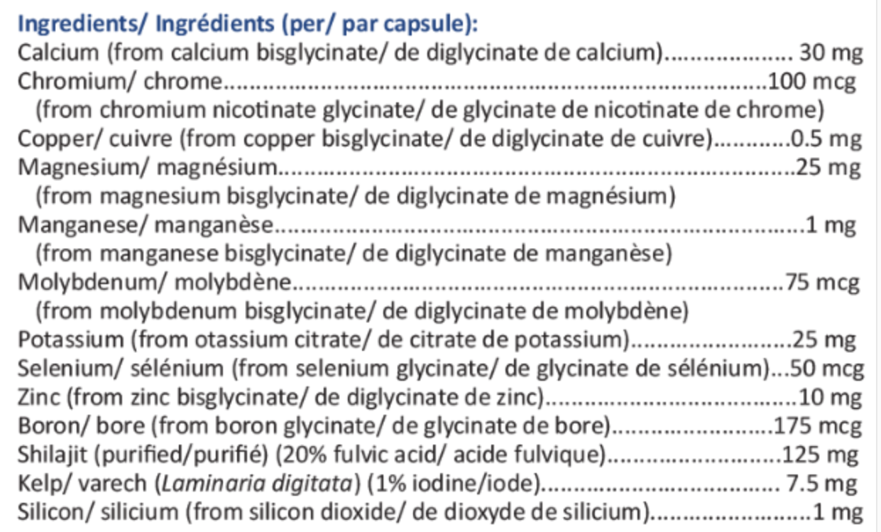 Bio-Active Mineroplex (Multi-Minéraux avec Shilajit)